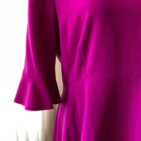 Magenta Tahari Bell Sleeve Bi Stretch Dress - Picture 5 of 8